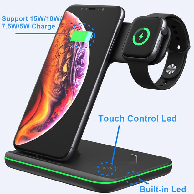 15W Fast Qi Wireless Charger Stand