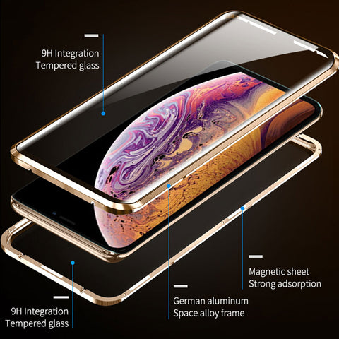 iPhone Magnetic Adsorption Case With Tempered Glass