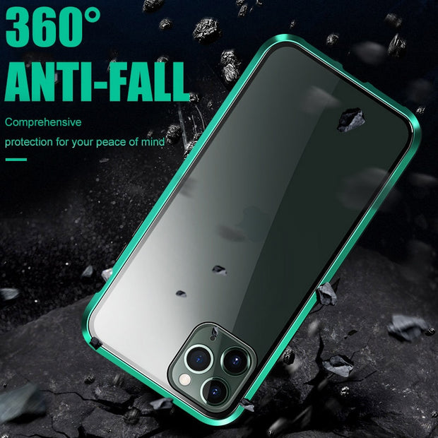 iPhone Magnetic Adsorption Case With Tempered Glass