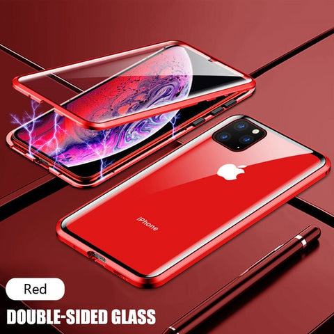 iPhone Magnetic Adsorption Case With Tempered Glass