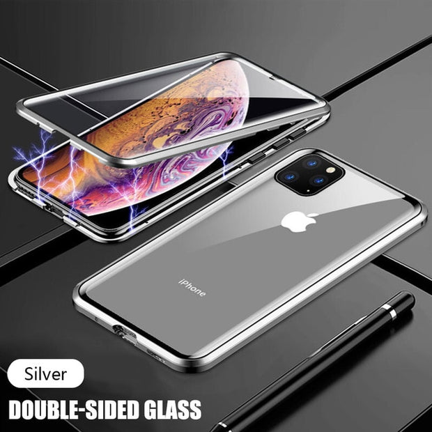 iPhone Magnetic Adsorption Case With Tempered Glass