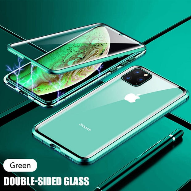 iPhone Magnetic Adsorption Case With Tempered Glass