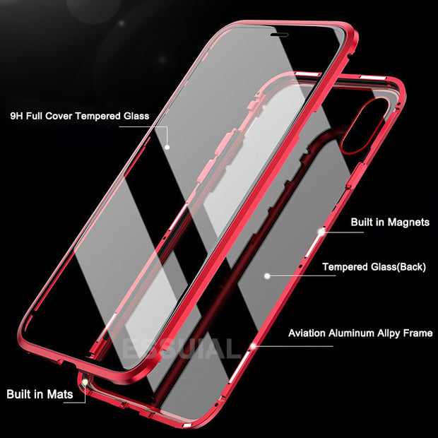 iPhone Magnetic Adsorption Case With Tempered Glass